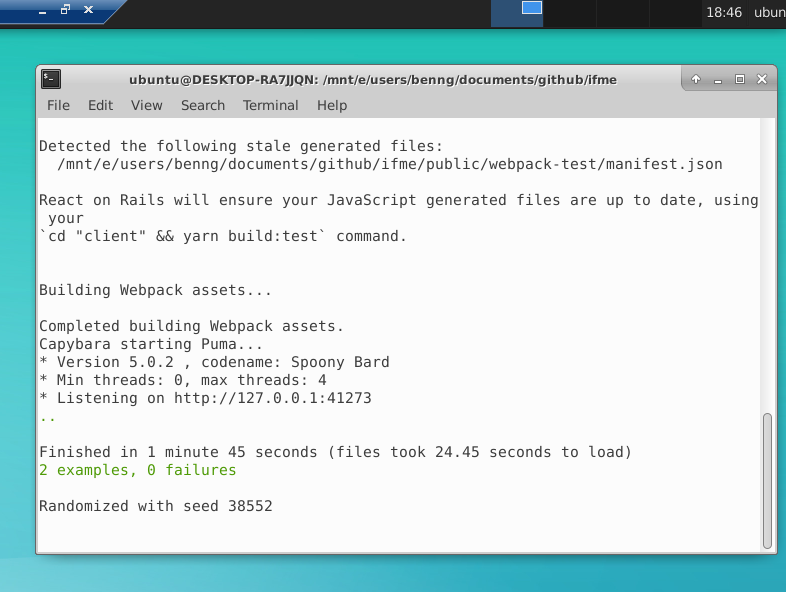 running rspec on feature tests